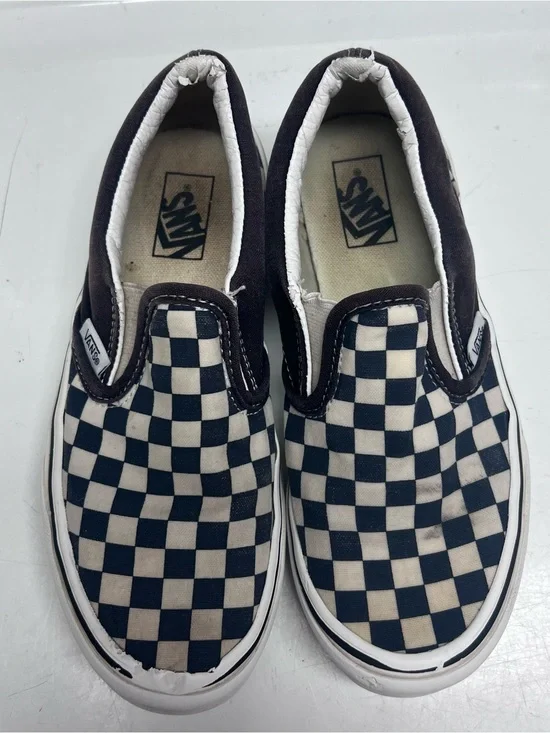 Vans Kids Slip-On Checkerboard Sneakers - Black & White Size 3 US Kids