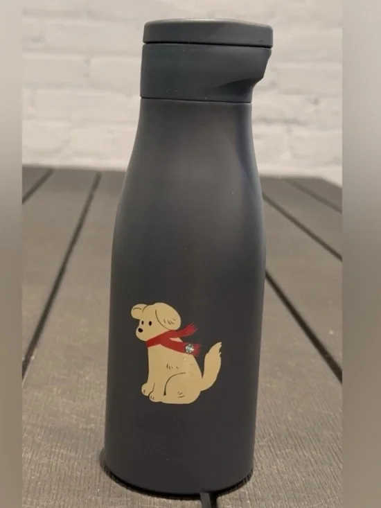 New Starbucks coffee Tumbler, Puppy design. 14FlOz. Slate Grey, Convenient Lid