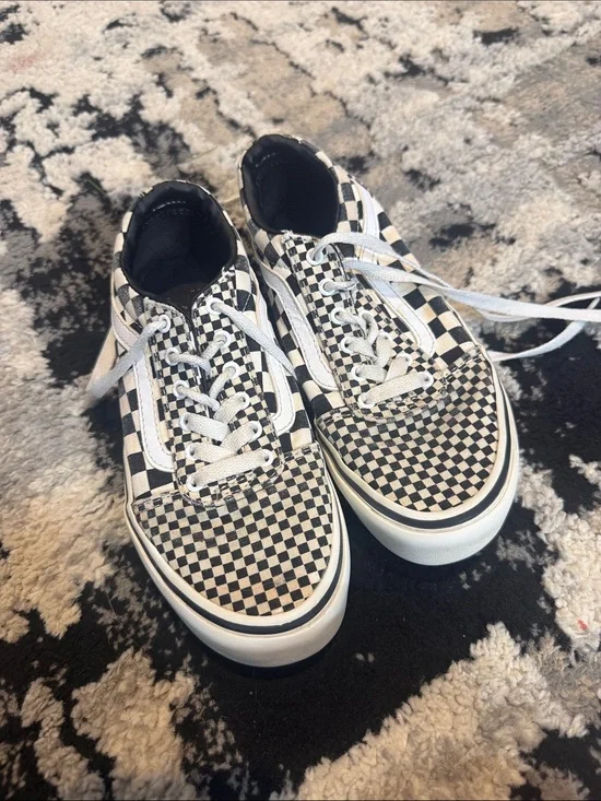 Vans Black and White Checkerboard Youth Sneaker