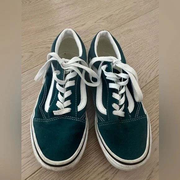 Kids Vans Green Old Skool Shoes Size 5 Big Kid