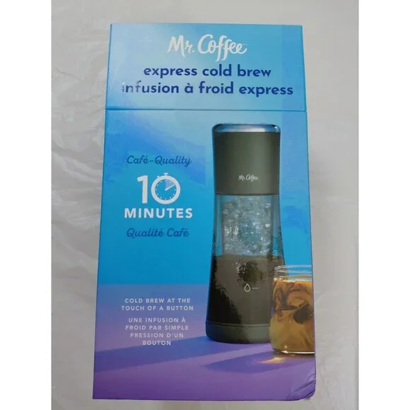 Mr. Coffee Express Cold Brew 10 Minutes Detachable Carafe USB Chargeable New