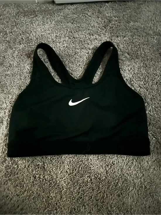 Motionwear Black Sports Bra with White Logo