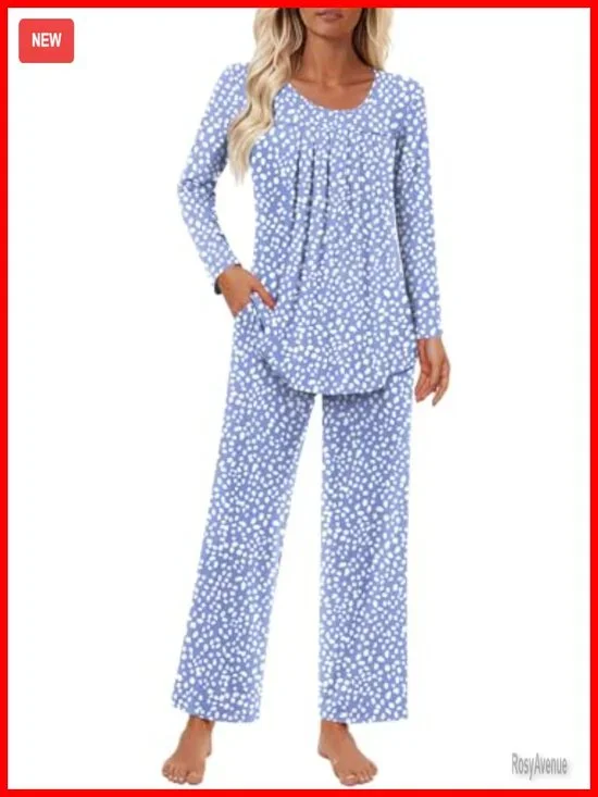 Women's Pajama Set 2 Piece Lounge Outfits Soft Sleepwear Long Sleeve Pajama