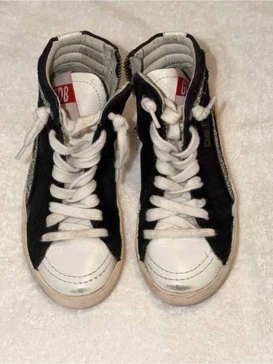GG Kids Slide High-Top Sneakers in Black and White