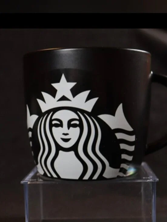 2017 Starbucks Coffee Barista Mug/Cup Deep Black W/ Mermaid Logo 14oz