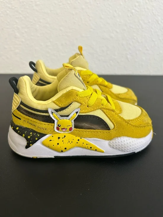 PUMA POKÉMON yellow PIKACHU Sneakers Boy Toddler Size 7C