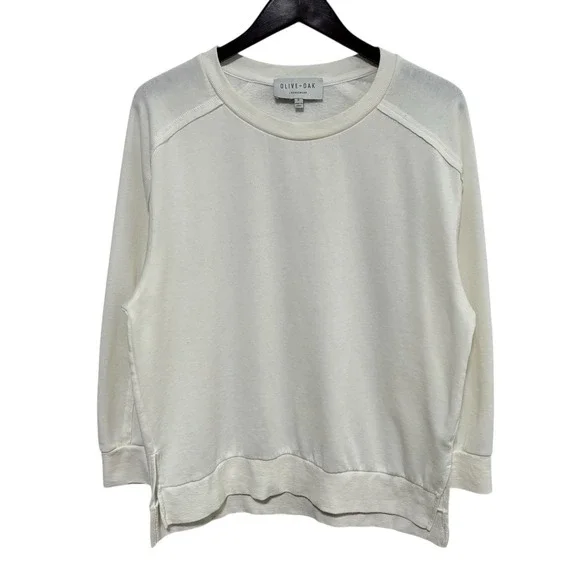 Olive Oak Loungewear Women's Soft Stretch Sweatshirt Beige‎ Size XL 23 x 28