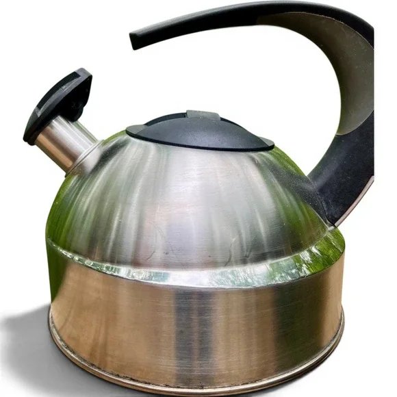 Chantal Whistling Tea Kettle Stainless Steel Silver Modern‎ Kitchen Stovetop Tea