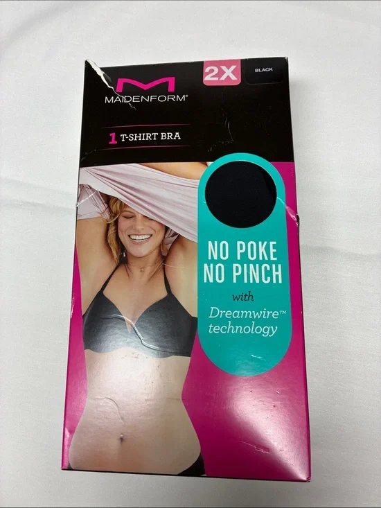 Maidenform DreamWire T-Shirt Bra Black Underwire Smooth Everyday Bra