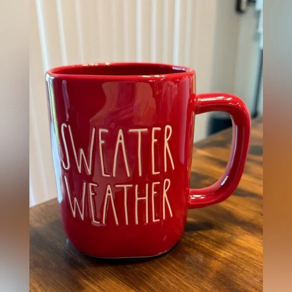 Rae Dunn red sweater weather mug