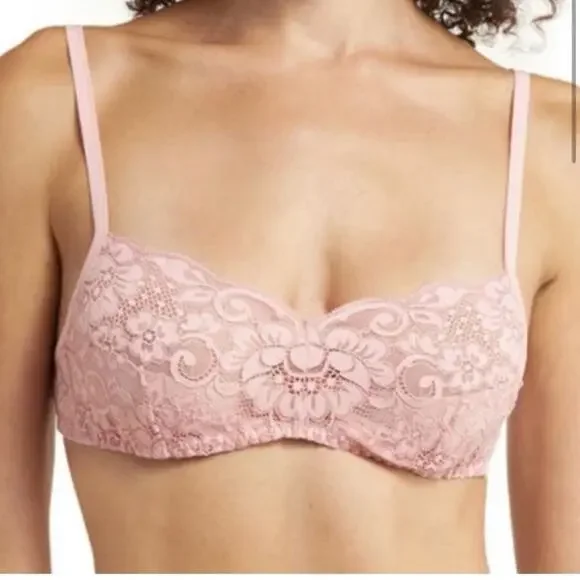 We Are HAH‎ Hook Up Balconette Bra Size DD Band 32-40 Lace Dusty Rose Underwire