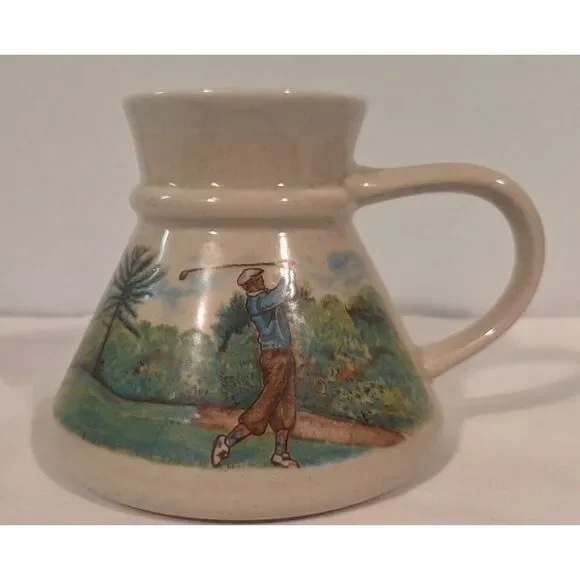 Vintage Otagiri Japan Golfer Mug Golf Scene Coffee Cup