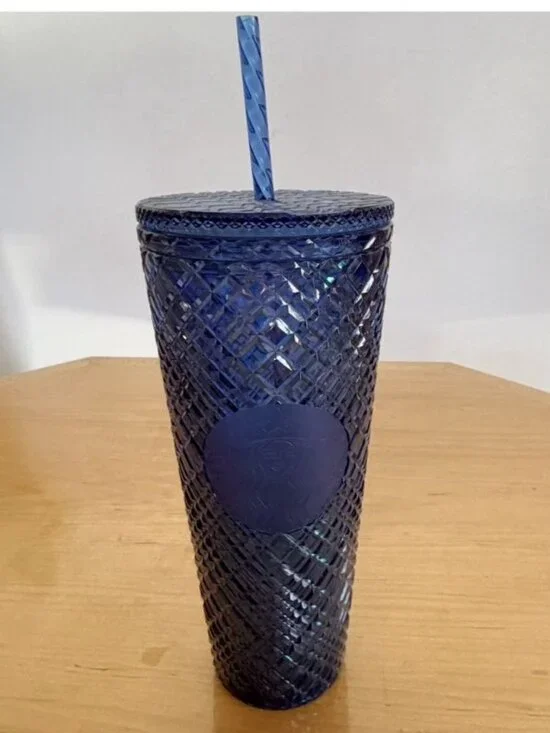 Starbucks 2021 Winter Holiday Studded Jeweled Tumbler Cold Cup 24 oz Purple Blue