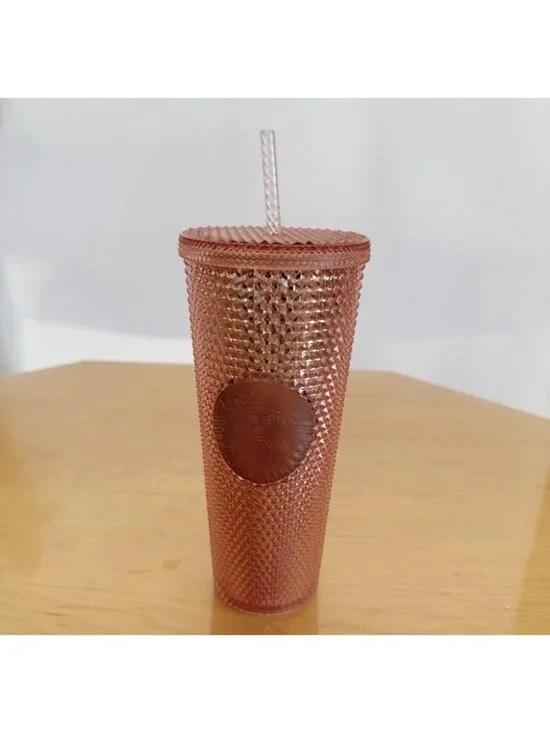 Starbucks Pearlized Orange Studded Tumbler Cup 24 oz Venti Fall 2022 Limited EUC