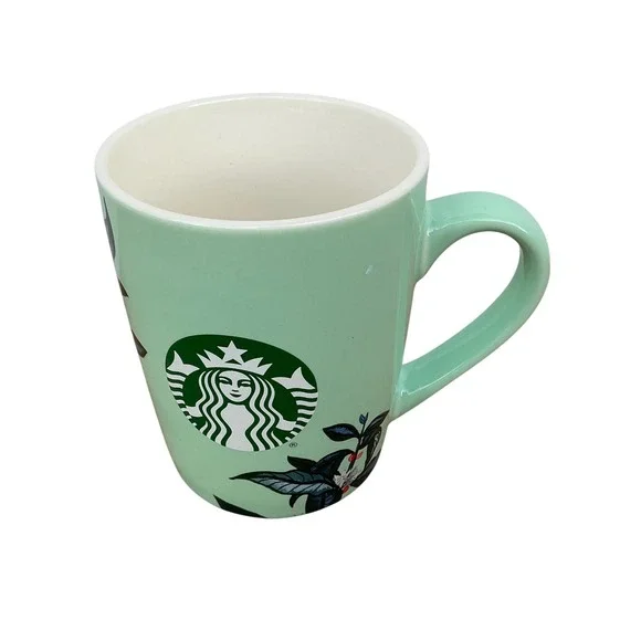 Starbucks 2021‎ Mint Green Floral Coffee Mug – 10 oz