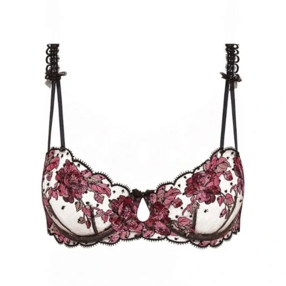New! For Love and Lemons Juliet floral embroidered lace bra 4409