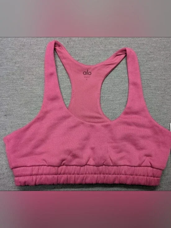 ALO accolade sweatshirt bra scoop neck raspberry sorbet great condition size s