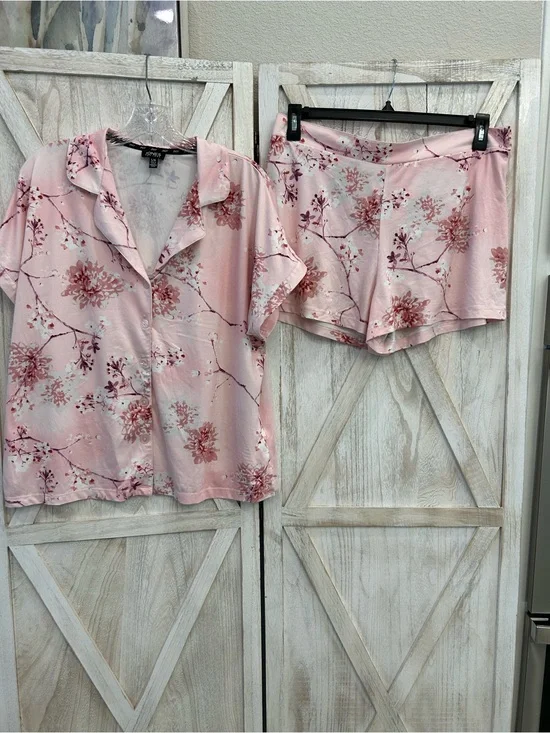 Jones New York Pink Floral Short-Sleeve Pajama Set