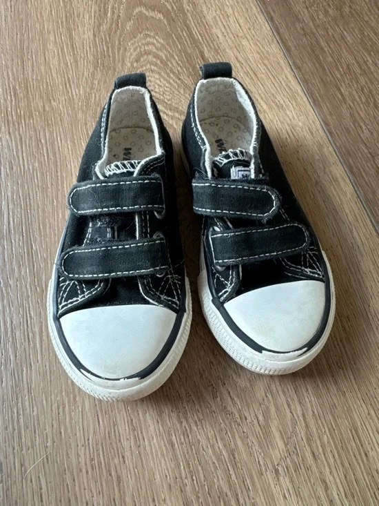 Weestep Toddler Black Canvas Sneaker - Velcro Closure