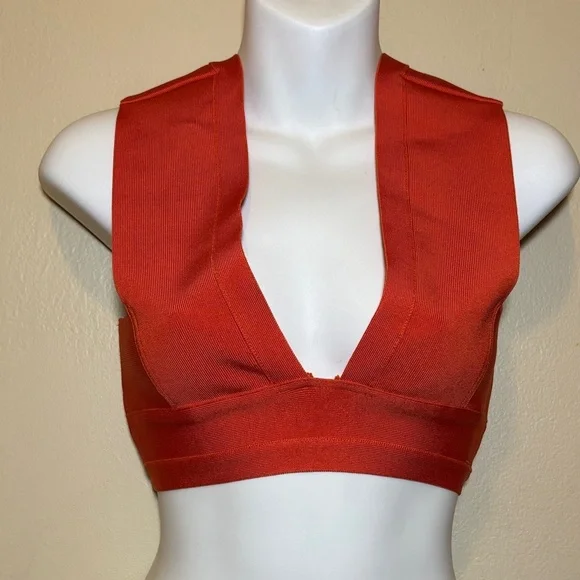 Elegant Deep V Orange Bra