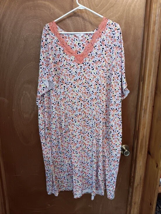 Secret Treasures Coral Lace Floral Nightdress