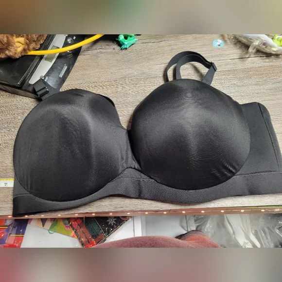 Cacique NWOT Black Bra Comfort Bliss Strapless Size 42F‎