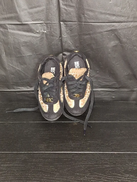 MICHAEL Michael Kors Kids Black and Leopard Print Sneakers