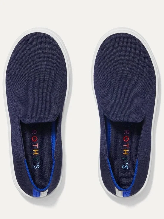 Rothy's Kid’s Slip-On Knit Sneakers — Navy with White Sole Brand New!