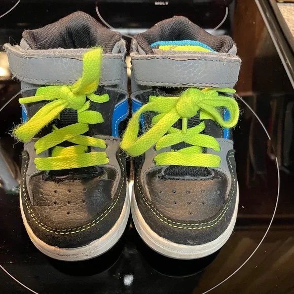 OP Toddler Boy Black Blue Athletic Shoes Sneakers 7