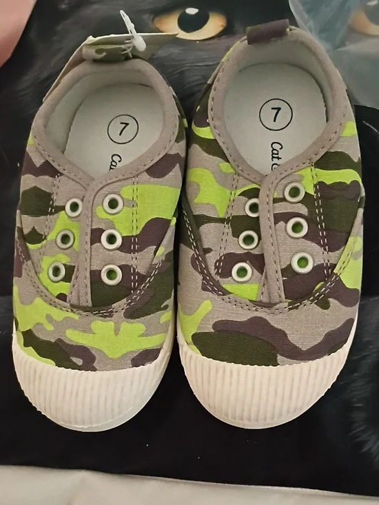 Cat & Jack Green Camo Slip-On Sneakers