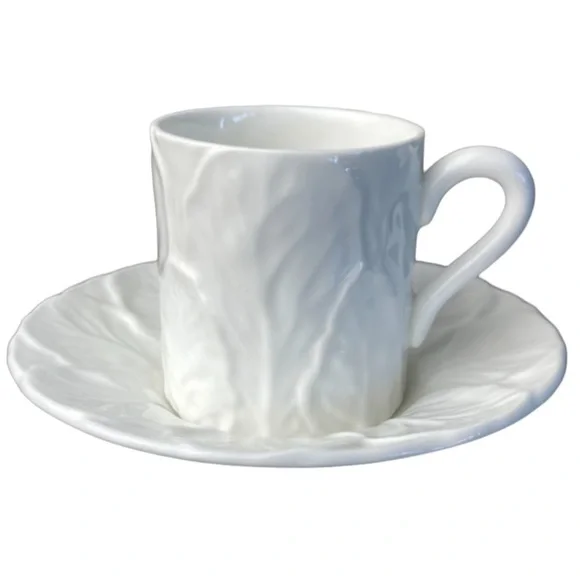 WEDGWOOD Coalport Countryware Cabbage Leaves Espresso Demitasse Cup & Saucer