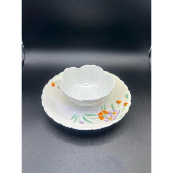 Vintage Plant Tuscan China Floral Tea Cup and Saucer Set