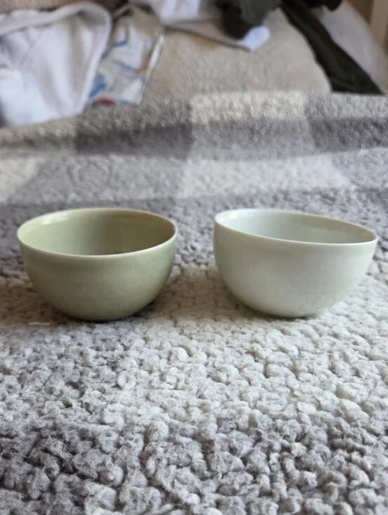 Handmade Japanese Kyo-yaki (Kyoto Ware) Celadon Yunomi Tea Cup
