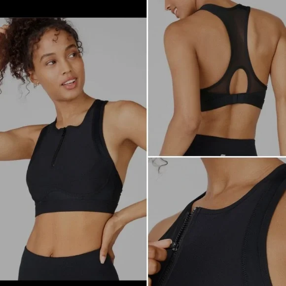 Fabletics blare zip up high impact sports bra