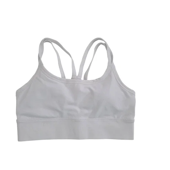 Fabletics White Multi-Strap Racerback Sports Bra‎ Small Medium Impact NWT