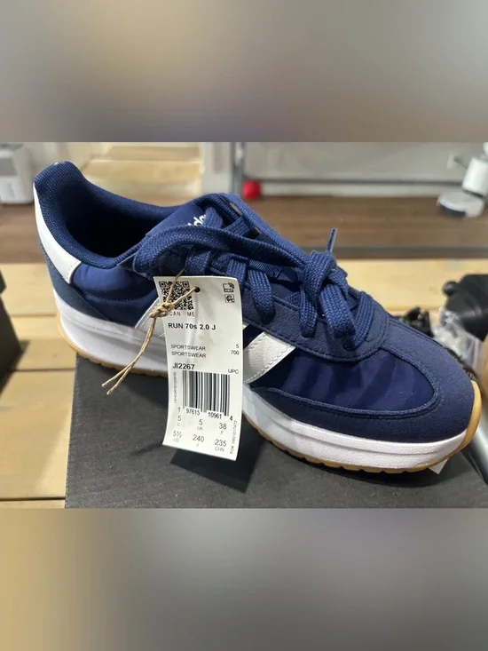 adidas Kids Navy and White Sneaker