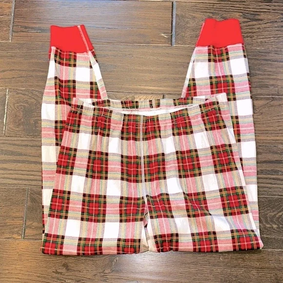 Hanna Andersson Red and White Plaid Pajama Bottoms size XLarge organic cotton