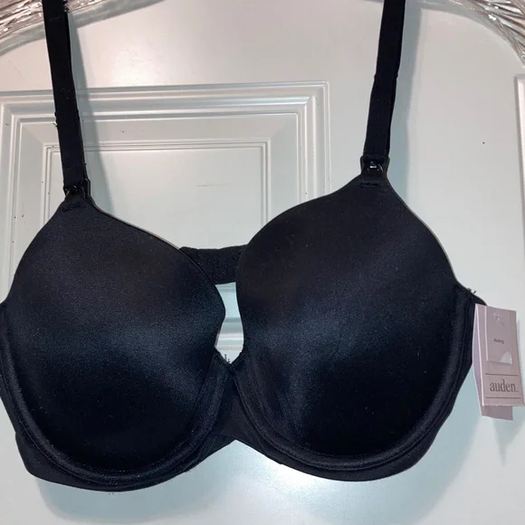 Auden Black Molded‎ Nursing T-Shirt Bra with Light Padding 34D NWT