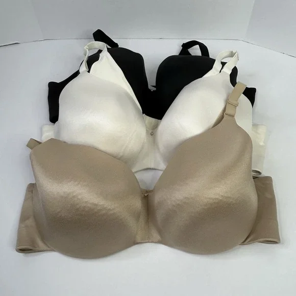 Cacique Lightly Lined Balconette Bra 46DD Black, Tan, Cream Underwired Lot of 3