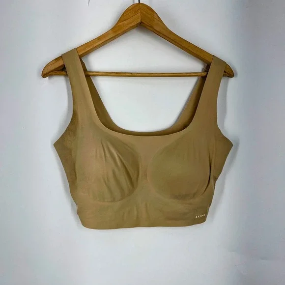 SKIMS Womens Seamless Scoop‎ Neck Bralette Sand Beige Wireless Bra