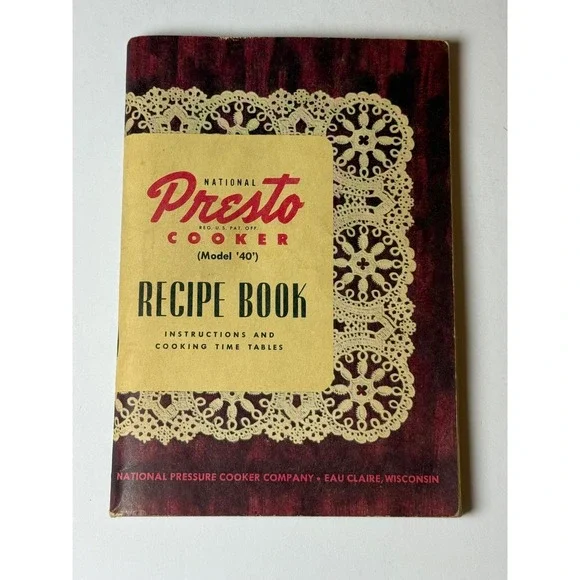 Vintage National Presto Cooker Model 40 Recipe Book Instruction Manual 1940s 50s