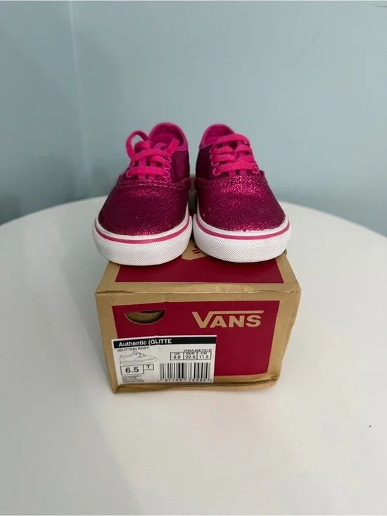 Vans Kids rosy Glitter Lace-Up Sneakers - Fuchsia Pink 6.5t