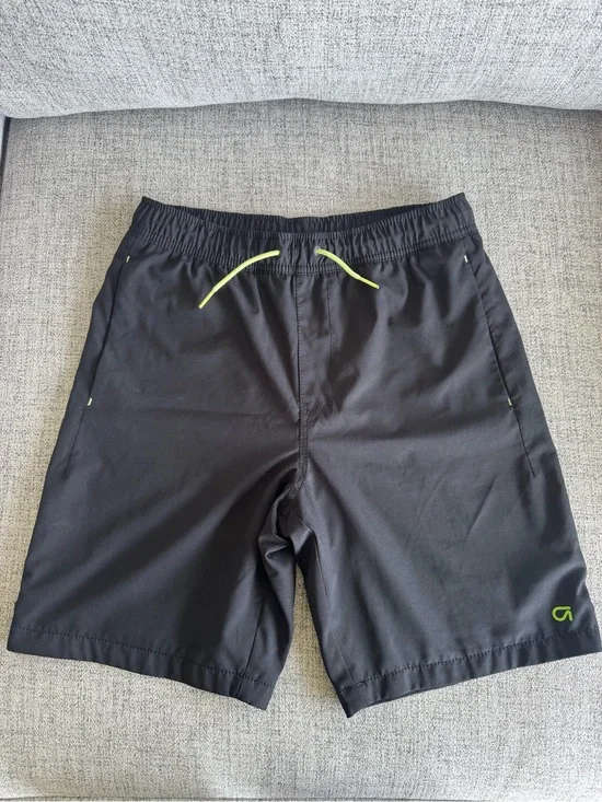 Gap Teen Black Lined Shorts with Neon Green Accents