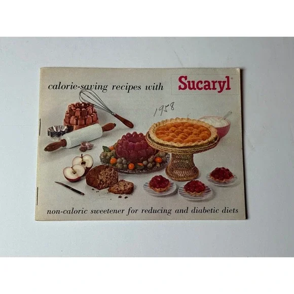 Vintage 1958 Sucaryl Calorie-Saving Recipes Booklet Mid-Century Diet Cookbook‎