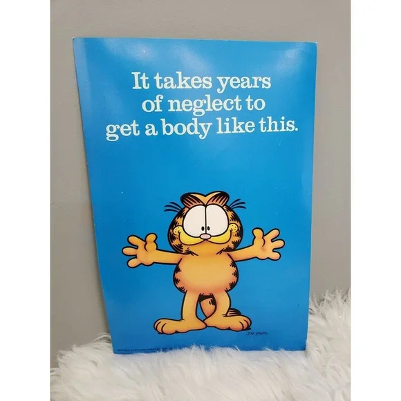 Vintage 1978 GARFIELD CAT Poster Argus Jim Davis dadbod gym kitchen mancave gift