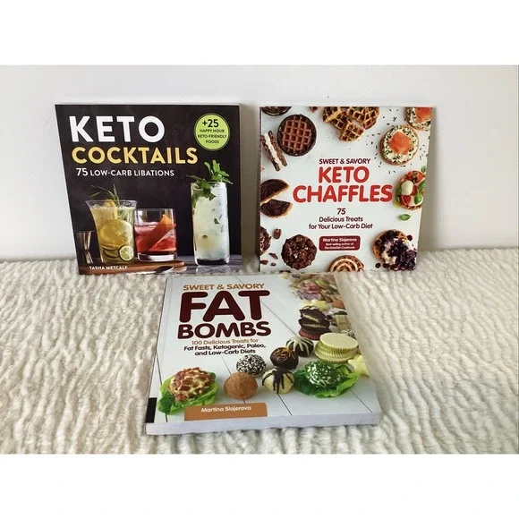 Paleo Hacks Keto Cookbooks Cocktails Fat Bombs Chaffles Lot of 3 Recipes Photos