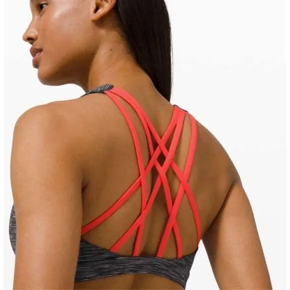 Lululemon‎ Free To Be Serene Sports Bras size 4 Gray Red