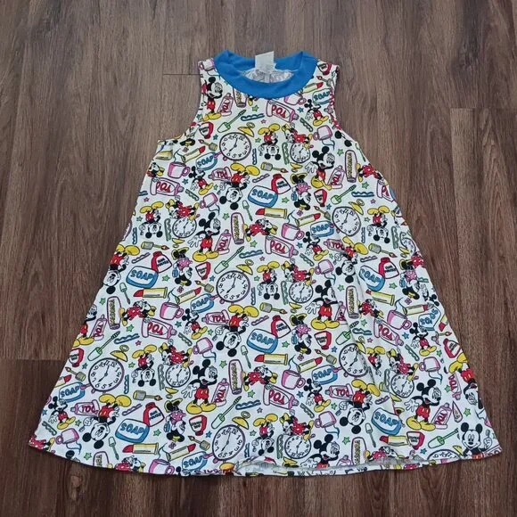 Vintage Sleeveless Disney Minnie‎ Mickey Short Nightgown Size Small Made in USA