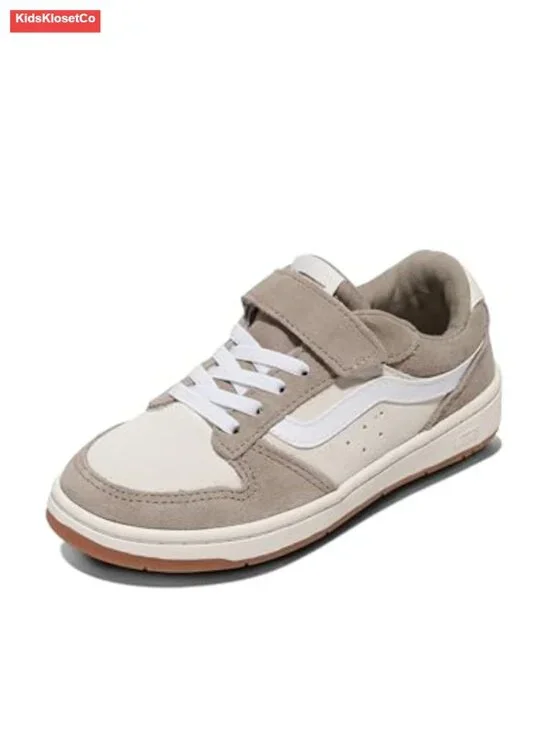 Girls Retro Court Fashion Sneakers with No-Tie Elastic Laces