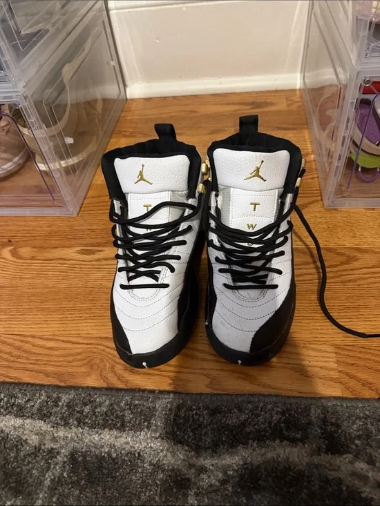 Jordan White Black Gold Retro Basketball Sneakers
